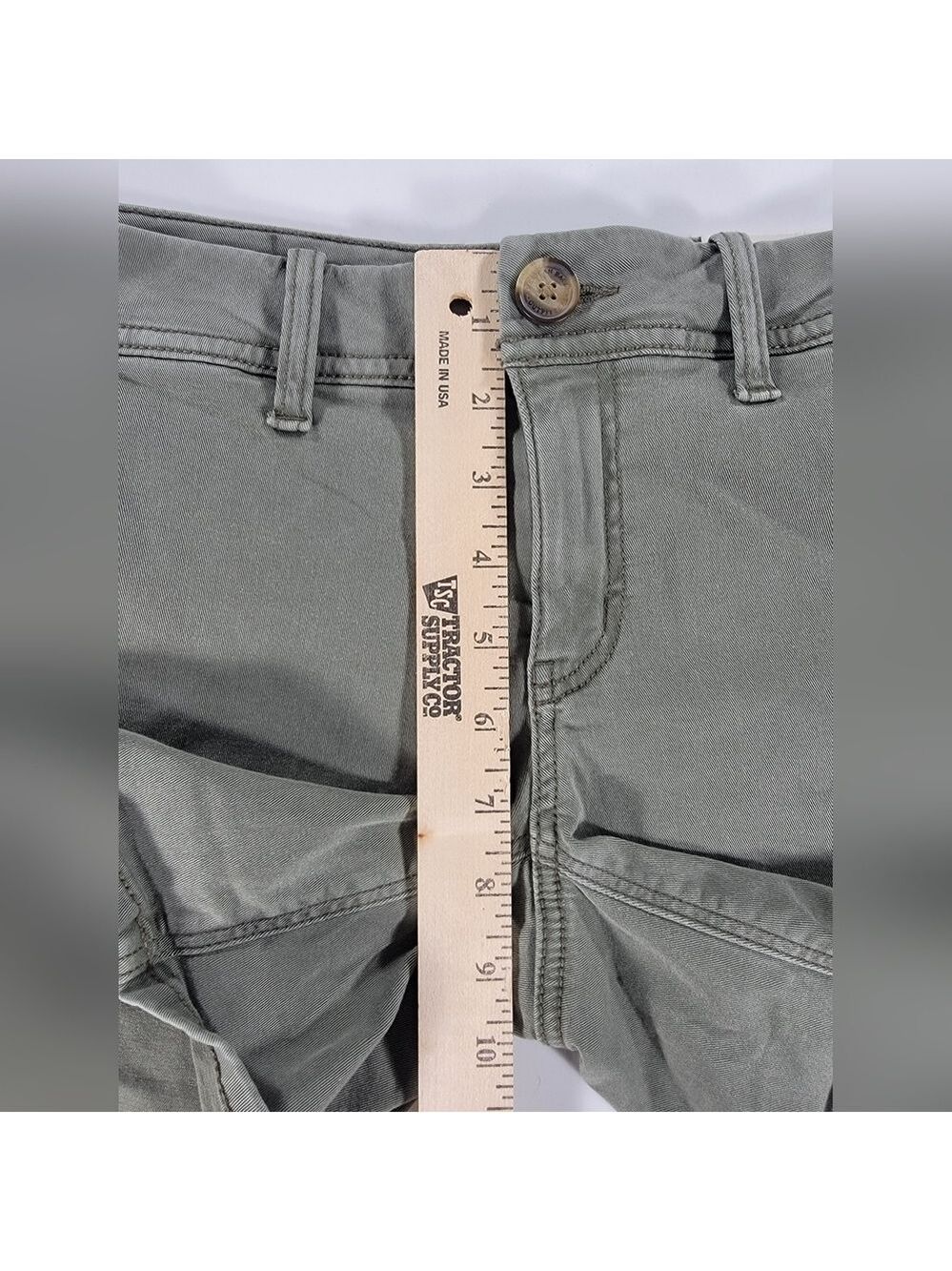 NWT American Eagle Midi Low Rise Green Twill Shorts Women's 4 Super Stretch X - Picture 9 of 11